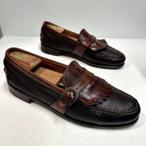 NEW HEELS Rancourt & Co x HS Trask Handsewn Buckle Kiltie Loafer Moc USA 11.5 D main image 12